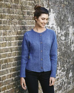 Strikkeoppskrift Cardigan med bred vrangbord - Permin