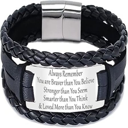 Personlige læderarmbånd til mænd, gaver til ham, håndlavede flettede læderarmbånd til mænd, kvinder, teenage drenge, søn