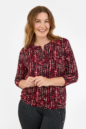 BRANDTEX - 3/4 Ærmet T-shirt - Rød Mix