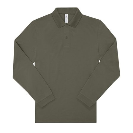 B&C Herr My Long-Sleeved Polo Shirt XXL Camo Green