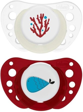 Chicco Succhietto Air Rosso Silicone 16-36 Mesi 2 Pezzi