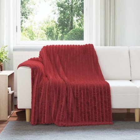 Överdrag - täcke - pläd Vidaxl Röd Bordeaux 200 x 150 cm Fleece