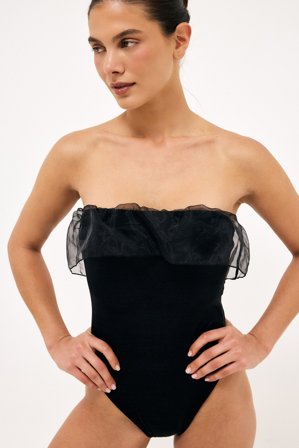 NA-KD Baddräkt med volangdetalj - Baddräkter - Svart - L