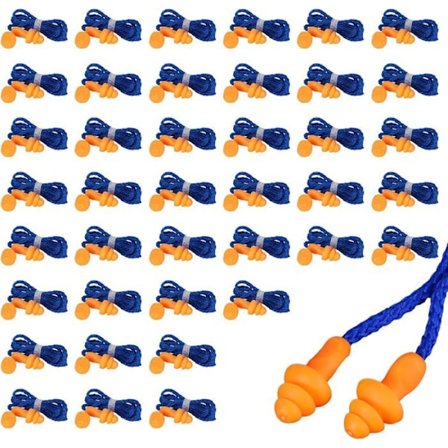 Parti med 40 par silikone ørepropper, ledningsørepropper, HØRETELEFONER - STØJREDUCERENDE HØRETELEFONER - ØJENPROPPER