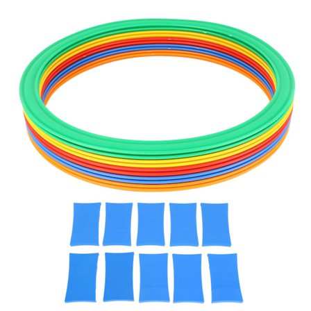 Sport Speed Ring Set för Barn 10 Ringar 10 Spännen Förbättrad Smidighet Utomhusleksak 28cm