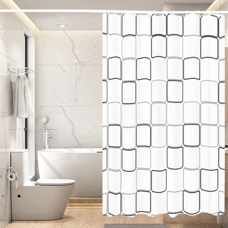 (180 x 180 cm) Duschdraperi Vit, Anti-Mögelsäker, Vattentät