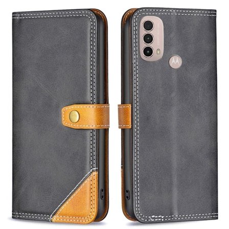 BINFEN tvåfärgat läder Motorola Moto E30 / Motorola Moto E40 fodral - Svart