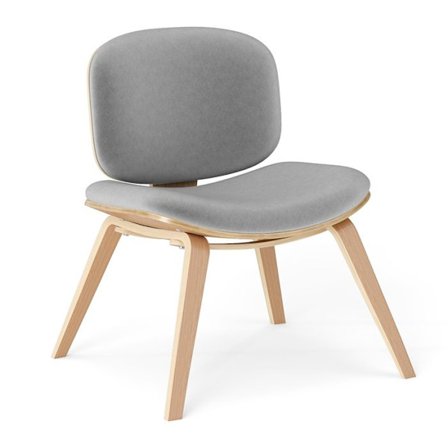 COSTWAY Puinen Ruokapöydän Tuoli 65 x 60 x 76 cm - Kaareva Selkänoja - Ilman Käsinojia Harmaa