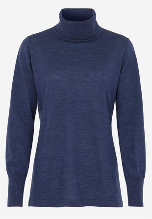 Cellbes of Sweden - Turtleneck Premium trøje i merinould i mørkeblå / meleret til damer i størrelse 34/36