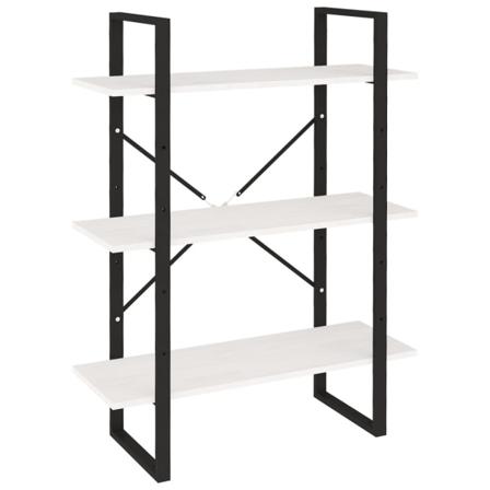 Vidaxl Bokhylla 3 Hyllplan 80x30x105 Cm Massiv Furu Vit