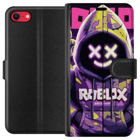 Yhteensopiva Lompakkokotelo Apple Apple iPhone 7 Värikäs Roblox-inspiroima hupparihahmo neoneilla ja maskilla, digitaalinen peli-illustraatio täyde