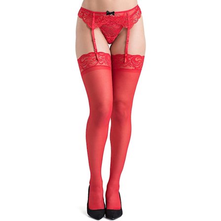 Dameundertøj Sheer Blomsterblonder Strømper - Lårhøje - Størrelser: 8-22