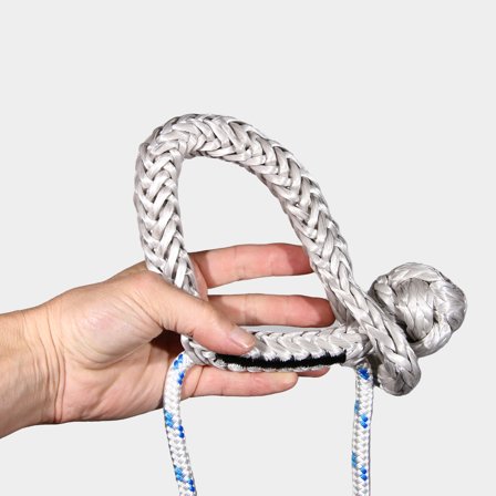 Doppia cima di scotta con grillo morbido impiombato (al centro) NOCK Möja, anima in poliestere, calza in poliestere a 24 trefoli, bianco/blu, 30 metri