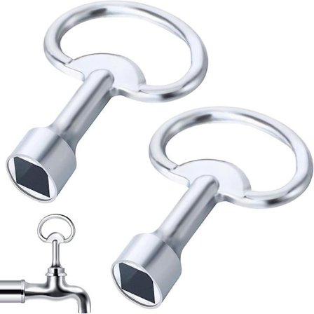 Stykke firkantnøkler pipenøkkel universal, metall trekant vannkran nøkkel 8 mm