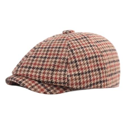 BERET-hatt Cyberkändis åttkantig cap Basker för män och kvinnor Houndstooth Peaked cap Höst- och vinterhatt Konstnärlig cap Orange Adjustable