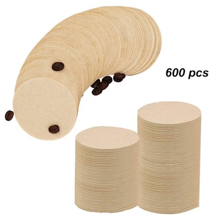600 stk Kaffefilterpapir Ubleket kaffefilter rund