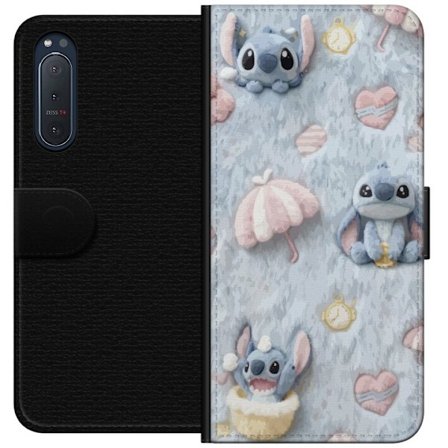 Yhteensopiva Lompakkokotelo Sony Xperia 5 II Pisto kuvioita sydämillä, sateenvarjoilla ja pastellin värisellä pehmeällä taustalla