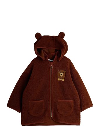 Mini Rodini Bear Emb Pile Jacket - Brown - 104/110