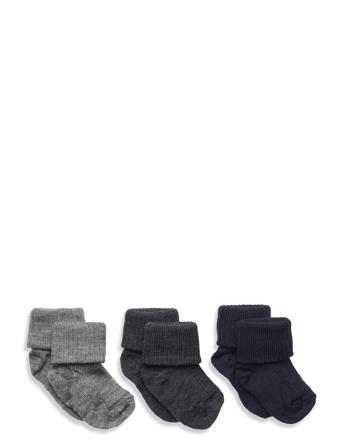 Wool Rib Baby Socks - 3-Pack Socks & Tights Socks Multi/mønstret Mp Denmark*Betinget Tilbud