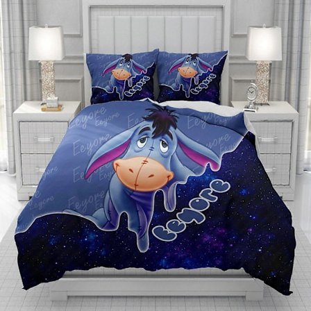 v946 Sengesett Ole Brumm Tussi stjernehimmel Dynetrekk menn kvinner/Barn KID Trykking tegneserie Sengetøy Sett Dyne Seng Mykt 3-delt Sengesett (1 D
