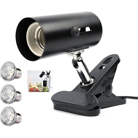 Reptil Varmelampe Fastgørelsesbeslag Klips Lampe Reptil Habitat Belysning og Varmelampe med 3 Stykker 30w Uva Uvb Skildpadde Solbadning Lys - Perfekt