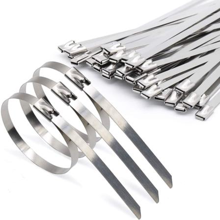 100 stk metallkabelbindere, tette rustfrie strips 4,6 * 300 mm, MgcTolBox kabelbindere tunge for eksosreparasjon, kabelhåndtering, varmeinnpakning (