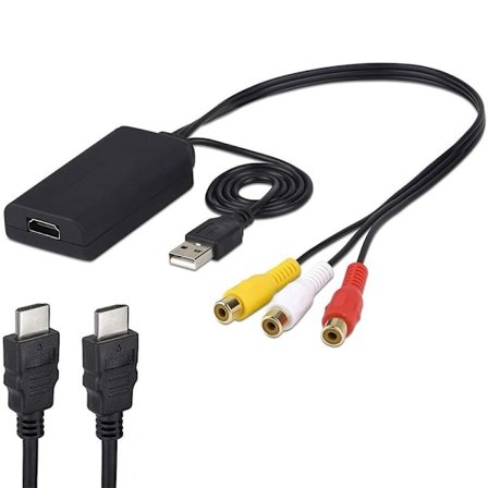 HDMI till RCA-kabel, HDMI till RCA-omvandlare, AV 3RCA CVBS Komposit till 1080P
