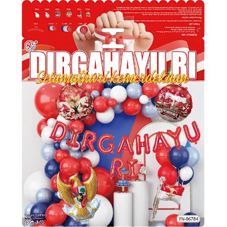 Båggirlang kit Indonesien Nationaldagsfestival latex ballong kit festdekorationstillbehör