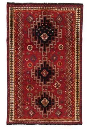 Tissé À La Main Shiraz Tapis 162X258 De Laine Rouge Foncé/Noir