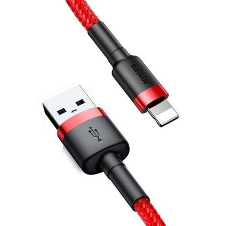 Baseus Cafule USB Lightning-kabel 2,4A 0,5m (rød)