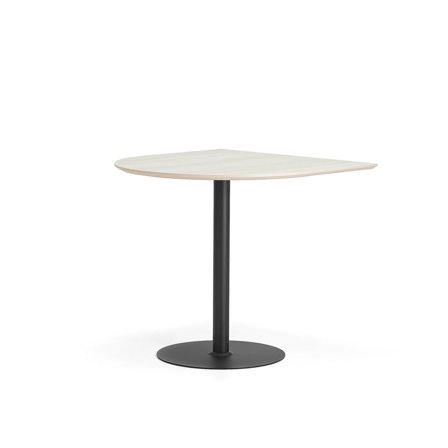 Bar table METRIC, semi-oval, 1000x1000x900 mm, black/ash