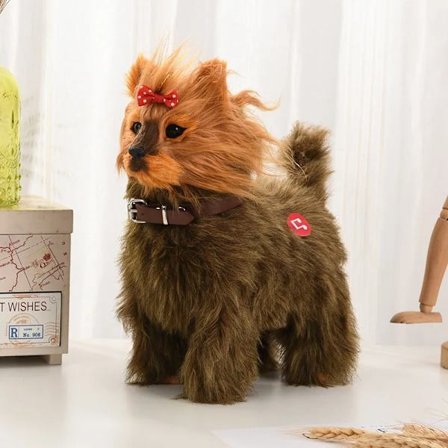 Röststyrd plyschrobothundleksak - gå, nicka, musik, beröring - perfekt present till barn