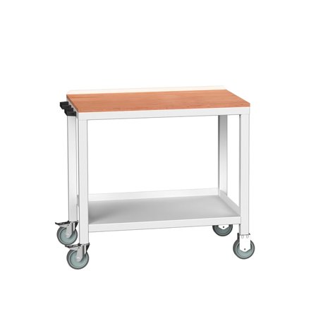 Mobile steel workbench BOTT , 250 kg load, 1000x600x930 mm, multiplex