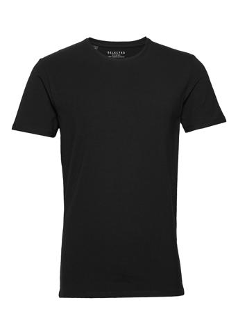 Slhnewpima Ss O-Neck Tee B T-shirts Short-sleeved Svart Selected Homme