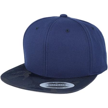 Yupoong - Musta snapback Lippis - Visor Navy Camo Snapback @ Hatstore