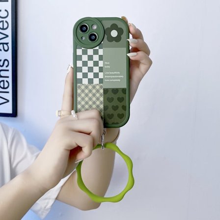 iPhone 13 Telefondeksel, Lattice Love Telefondeksel (Unik Grønn