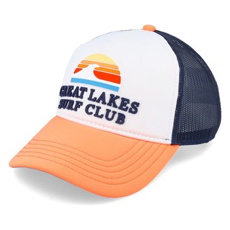 American Needle - Weiss trucker Cap - Great Lakes Riptide Valin White/Navy/Light Orange Trucker @ Hatstore