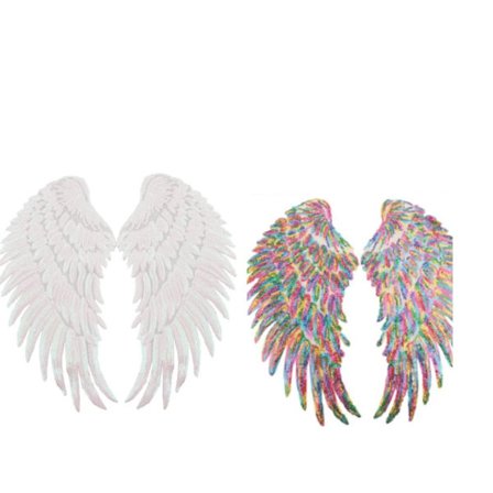 2 par mode blændende englevinger vingelapper