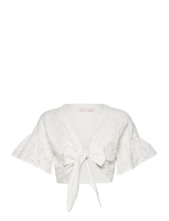 Carla Top Crop Tops Short-sleeved Crop Tops Hvit Love Lolita*Betinget Tilbud