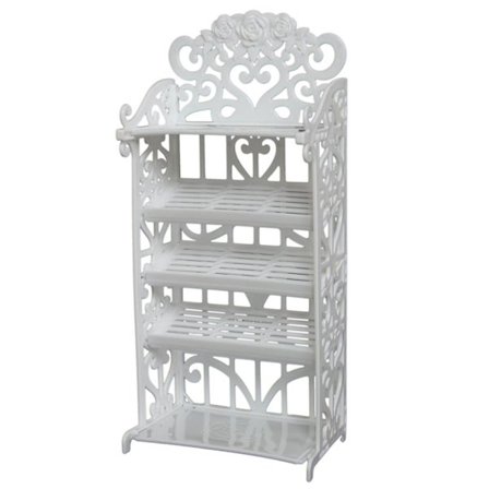 Mini Skoskåp i Plast Vitt Ställ Dockhusmöbler Docktillbehör