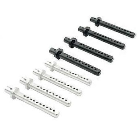 Metallirunkoiset koritolpat 50mm Axial SCX10 90027 1/10 RC-autoon, hopea+musta