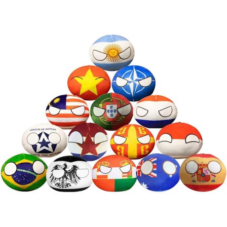 Country Balls Plyschar Anime Nøglering Countryball Plyschar Country Balls til børns gave (4in) Malaysia (Farve : Mix)
