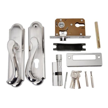 Lås B for Mortise-lås med nøkkelhåndtak, dørhåndtak i rustfritt stål