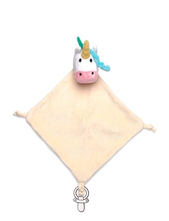 Velour Blanket Pink Unicorn Cream Geggamoja