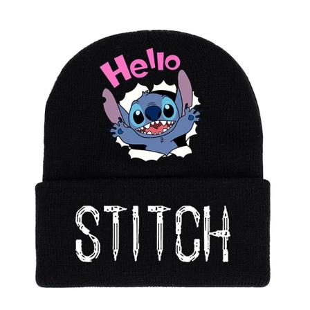 Lilo & Stitch sarjakuvapainatus Neulottu hihansuut pipo hattu talvella l mmin cap P kallohattu aikuisille lapsille unisex lahja A