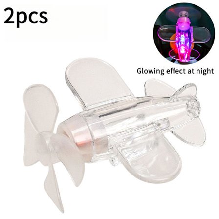 Sæt med 2 vinddrevne flyvemaskineornamenter til motorcykler og cykler - udnytter vindenergi, kræver ingen batterier