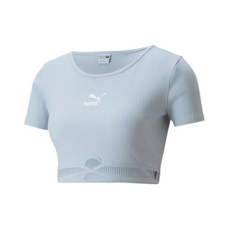 Puma Classics Ribbed Tee Blå, Dame T-shirts