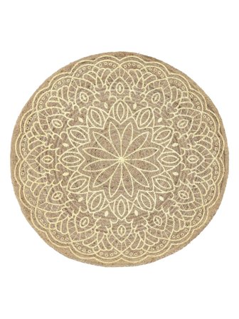 Klein Nikki Vloerkleed - Beige/Goud Ø 150