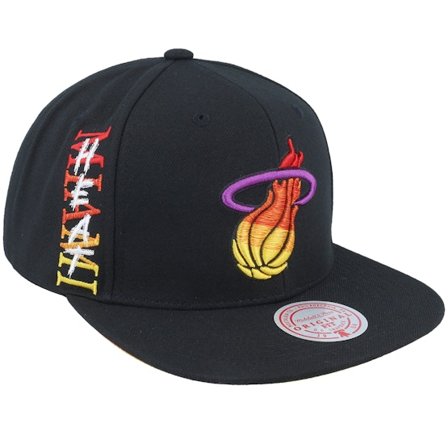 Mitchell & Ness - NBA Zwart snapback Cap - Miami Heat High Grade Black Snapback @ Hatstore