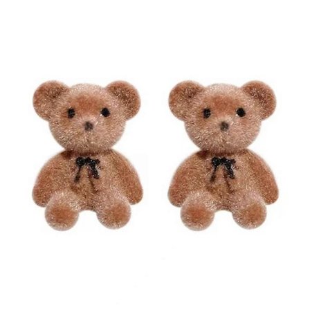 1 par små plys bjørne ørestikker søde kanin flokdyr øreringe til kvinder piger efterår vinter ørestikker smykker